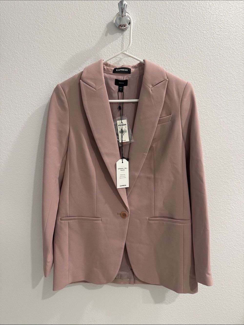 Express Blush Pink Single-Button Blazer